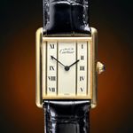 Cartier Tank Vermeil 590005 (1990) - Wit wijzerplaat 23mm Staal (1/8)