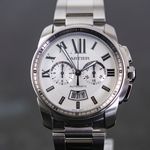 Cartier Calibre de Cartier Chronograph W7100045 (Onbekend (willekeurig serienummer)) - Zilver wijzerplaat 42mm Staal (4/8)