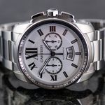 Cartier Calibre de Cartier Chronograph W7100045 (Onbekend (willekeurig serienummer)) - Zilver wijzerplaat 42mm Staal (1/8)