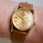 Rolex Oyster Perpetual 6593 (1956) - Champagne dial 33 mm Yellow Gold case (1/6)