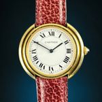 Cartier Vendome 78090 (1970) - Wit wijzerplaat 33mm Geelgoud (1/8)