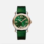 Chopard Happy Sport 278582-6005 (2023) - Green dial 36 mm Gold/Steel case (1/1)