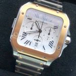 Cartier Santos W2SA0008 (2023) - Zilver wijzerplaat 45mm Goud/Staal (2/8)