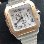 Cartier Santos W2SA0008 (2023) - Zilver wijzerplaat 45mm Goud/Staal (5/8)