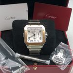 Cartier Santos W2SA0008 (2023) - Silver dial 45 mm Gold/Steel case (1/8)