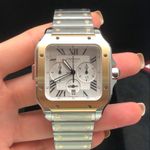 Cartier Santos W2SA0008 (2023) - Zilver wijzerplaat 45mm Goud/Staal (8/8)