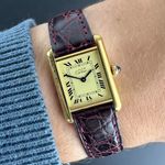 Cartier Tank 5057001 (1990) - Champagne dial 20 mm Gold/Steel case (2/8)