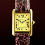 Cartier Tank 5057001 (1990) - Champagne dial 20 mm Gold/Steel case (1/8)