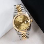 Rolex Datejust 36 16233 (1989) - Champagne wijzerplaat 36mm Goud/Staal (1/8)