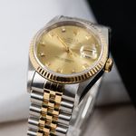 Rolex Datejust 36 16233 (1989) - Champagne wijzerplaat 36mm Goud/Staal (5/8)