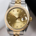 Rolex Datejust 36 16233 (1989) - Champagne wijzerplaat 36mm Goud/Staal (7/8)