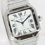 Cartier Santos IN STOCK Unworn 07/2025 STICKERED Medium “WHITE" - (1/8)
