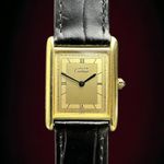 Cartier Tank Vermeil 681006 (1984) - Champagne wijzerplaat 23mm Goud/Staal (1/8)