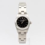 Rolex Oyster Perpetual 76080 (2001) - Zwart wijzerplaat 27mm Staal (1/8)