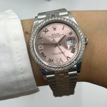 Rolex Datejust 36 126284RBR (2024) - Roze wijzerplaat 36mm Staal (8/8)