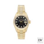 Rolex Lady-Datejust 69178 (1991) - Zwart wijzerplaat 26mm Geelgoud (2/8)