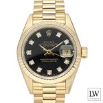 Rolex Lady-Datejust 69178 (1991) - Zwart wijzerplaat 26mm Geelgoud (1/8)