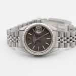 Rolex Oyster Perpetual Lady Date 69240 (1990) - Grijs wijzerplaat 26mm Staal (8/8)