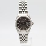 Rolex Oyster Perpetual Lady Date 69240 (1990) - Grijs wijzerplaat 26mm Staal (3/8)