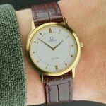 Omega De Ville 195.0048 (1986) - White dial 33 mm Gold/Steel case (2/8)