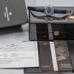 Patek Philippe World Time Chronograph 5930G-001 (2018) - Blauw wijzerplaat 40mm Witgoud (3/8)