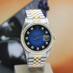 Rolex Datejust 36 16233 (1998) - Blue dial 36 mm Gold/Steel case (7/8)