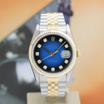 Rolex Datejust 36 16233 (1998) - Blue dial 36 mm Gold/Steel case (3/8)