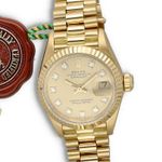 Rolex Lady-Datejust 69178 (1985) - Champagne dial 26 mm Yellow Gold case (7/8)