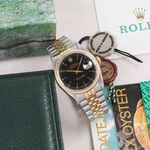 Rolex Datejust 36 16233 (1992) - Black dial 36 mm Gold/Steel case (2/8)