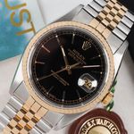 Rolex Datejust 36 16233 (1992) - Black dial 36 mm Gold/Steel case (1/8)