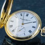 IWC Pocket watch Pocket Watch (1976) - White dial 49 mm Yellow Gold case (1/8)