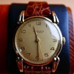 Junghans Vintage Junghans J80 (1949) - Champagne dial 32 mm Gold/Steel case (2/8)