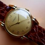 Junghans Vintage Junghans J80 (1949) - Champagne dial 32 mm Gold/Steel case (4/8)