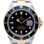 Rolex Submariner Date 16613 BLACK TRITIUM (2007) - Zwart wijzerplaat 40mm Staal (1/8)