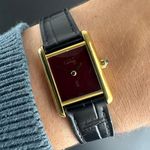 Cartier Tank 366001 (1990) - Rood wijzerplaat 20mm Goud/Staal (2/8)