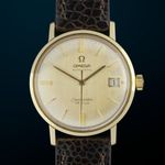 Omega Seamaster 166.020 (1965) - Champagne dial 34 mm Yellow Gold case (1/8)