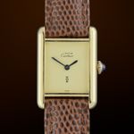 Cartier Tank 2415 (1990) - Yellow dial 20 mm Gold/Steel case (1/8)