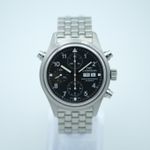 IWC Pilot Double Chronograph IW3713 (2004) - Black dial 42 mm Steel case (3/8)