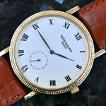 Patek Philippe Calatrava 3919 (1996) - White dial 33 mm Yellow Gold case (1/8)