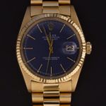 Rolex Datejust 1601 (1968) - Blue dial 36 mm Yellow Gold case (1/8)