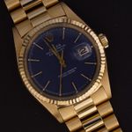 Rolex Datejust 1601 (1968) - Blue dial 36 mm Yellow Gold case (2/8)