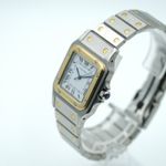 Cartier Santos 2961 (1990) - White dial 29 mm Gold/Steel case (6/8)