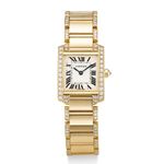 Cartier Tank Française 2385 (Unknown (random serial)) - White dial 25 mm Yellow Gold case (1/1)