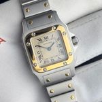 Cartier Santos Galbée 1057930 (1995) - Champagne dial 23 mm Gold/Steel case (2/8)