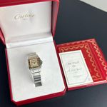 Cartier Santos Galbée 1057930 (1995) - Champagne dial 23 mm Gold/Steel case (3/8)