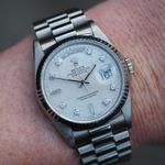 Rolex Day-Date 36 18239 (1990) - Zilver wijzerplaat 36mm Witgoud (5/6)
