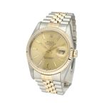 Rolex Datejust 16233 (1993) - Champagne wijzerplaat 36mm Goud/Staal (4/8)