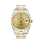 Rolex Datejust 16233 (1993) - Champagne wijzerplaat 36mm Goud/Staal (3/8)