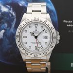 Rolex Explorer II 16570 (2000) - Wit wijzerplaat 40mm Staal (1/8)