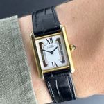 Cartier Tank 5057001 (1990) - White dial 20 mm Gold/Steel case (2/8)